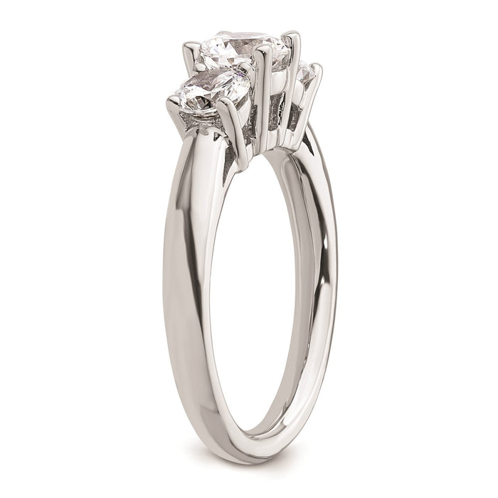 High-Quality 14K White Gold 3-Stone Engagement Ring Setting - Stylish Value!-6
