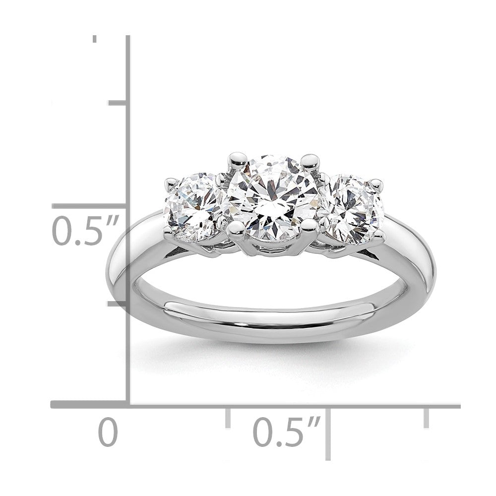 High-Quality 14K White Gold 3-Stone Engagement Ring Setting - Stylish Value!