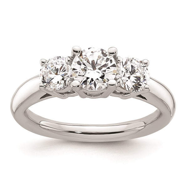 14K White Gold 3-Stone Engagement Ring Setting - Style GR1-1022931