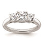 High-Quality 14K White Gold 3-Stone Engagement Ring Setting - Stylish Value!-1