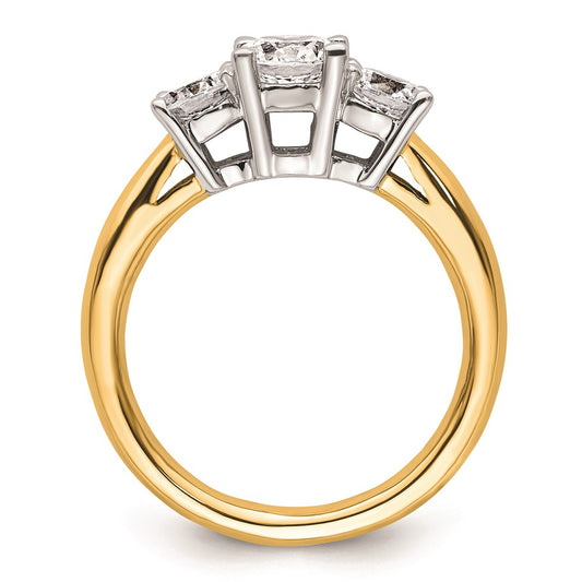 Buy Stylish 14K Two-Tone 3-Stone Engagement Ring Setting - 3/4 Carat