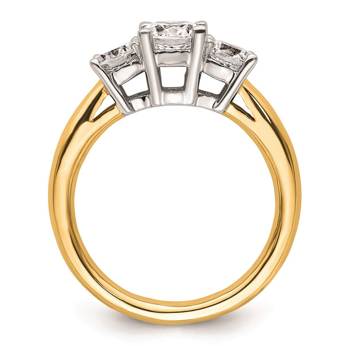 Buy Stylish 14K Two-Tone 3-Stone Engagement Ring Setting - 3/4 Carat-2