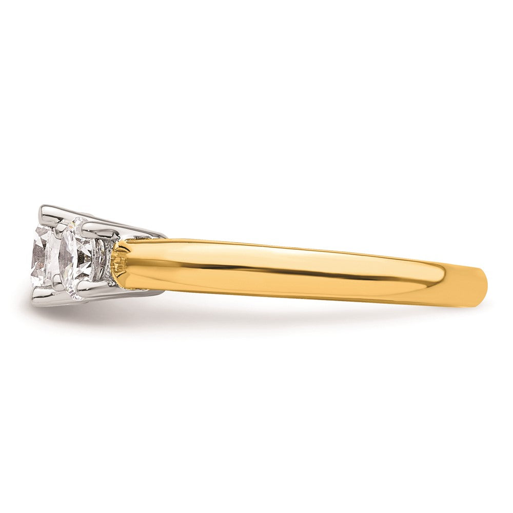 Buy Stylish 14K Two-Tone 3-Stone Engagement Ring Setting - 3/4 Carat
