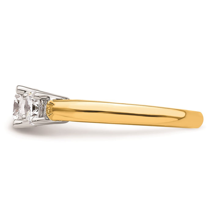 Buy Stylish 14K Two-Tone 3-Stone Engagement Ring Setting - 3/4 Carat-3