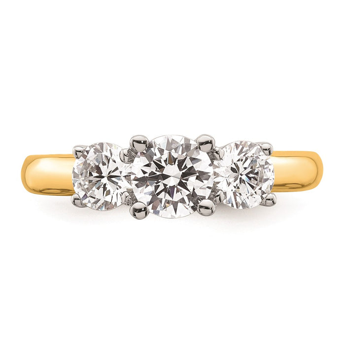 Buy Stylish 14K Two-Tone 3-Stone Engagement Ring Setting - 3/4 Carat-4