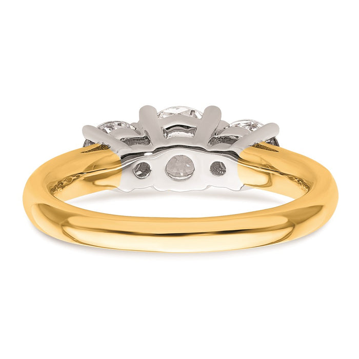 Buy Stylish 14K Two-Tone 3-Stone Engagement Ring Setting - 3/4 Carat-5