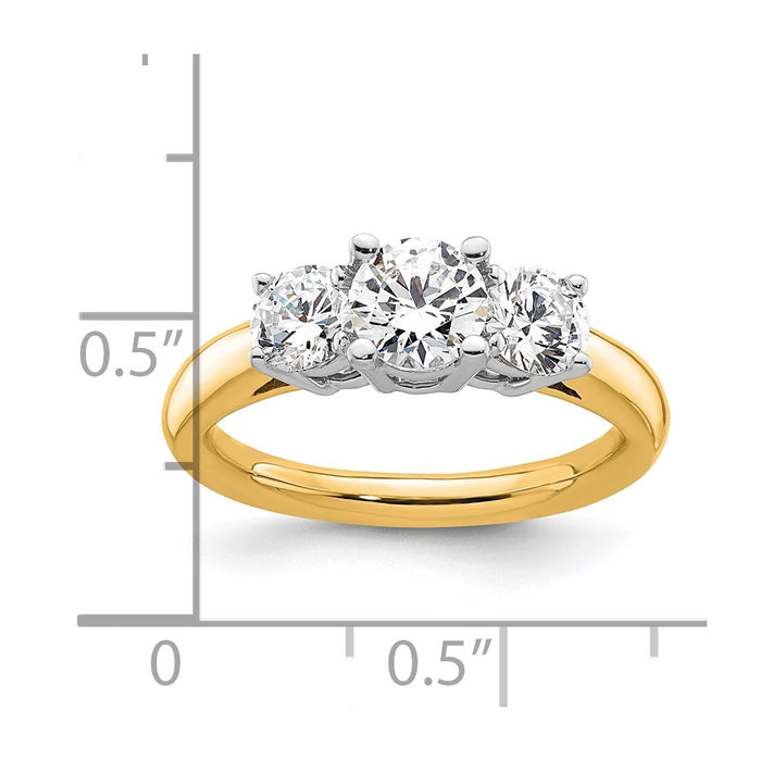 Buy Stylish 14K Two-Tone 3-Stone Engagement Ring Setting - 3/4 Carat-8