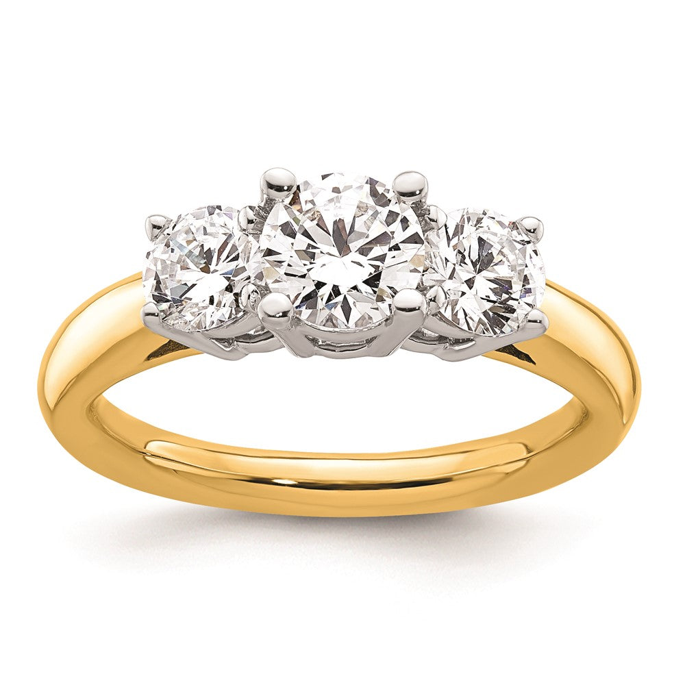 Buy Stylish 14K Two-Tone 3-Stone Engagement Ring Setting - 3/4 Carat