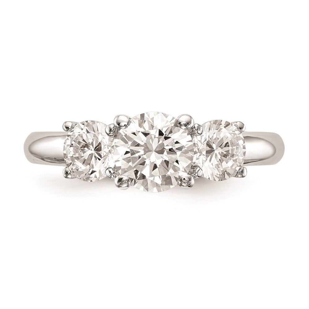 Buy Stylish 14K White Gold 3-Stone Engagement Ring Setting for 1.5 Carat