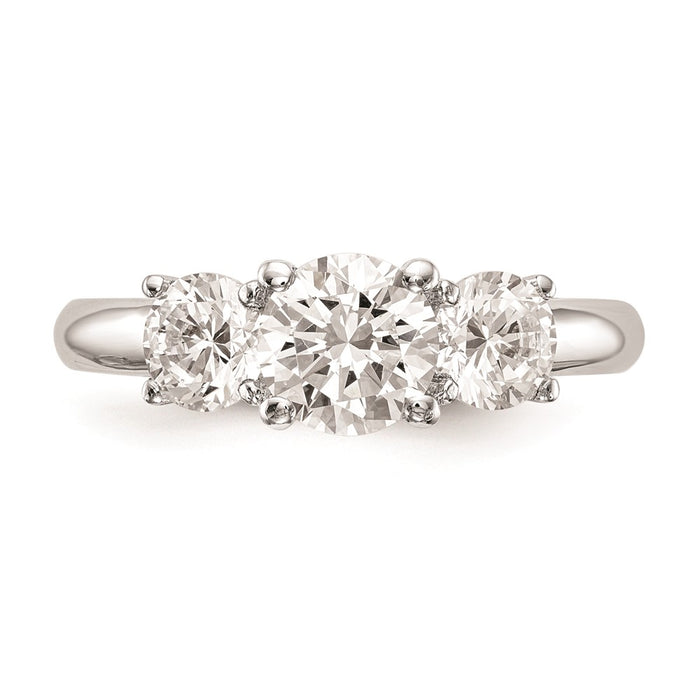 Buy Stylish 14K White Gold 3-Stone Engagement Ring Setting for 1.5 Carat-4