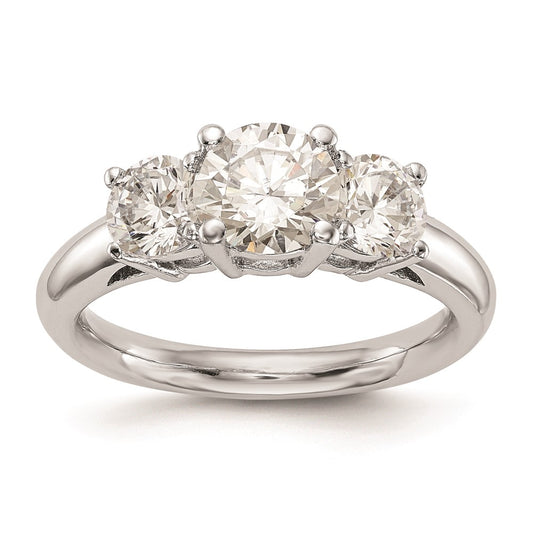 Buy Stylish 14K White Gold 3-Stone Engagement Ring Setting for 1.5 Carat