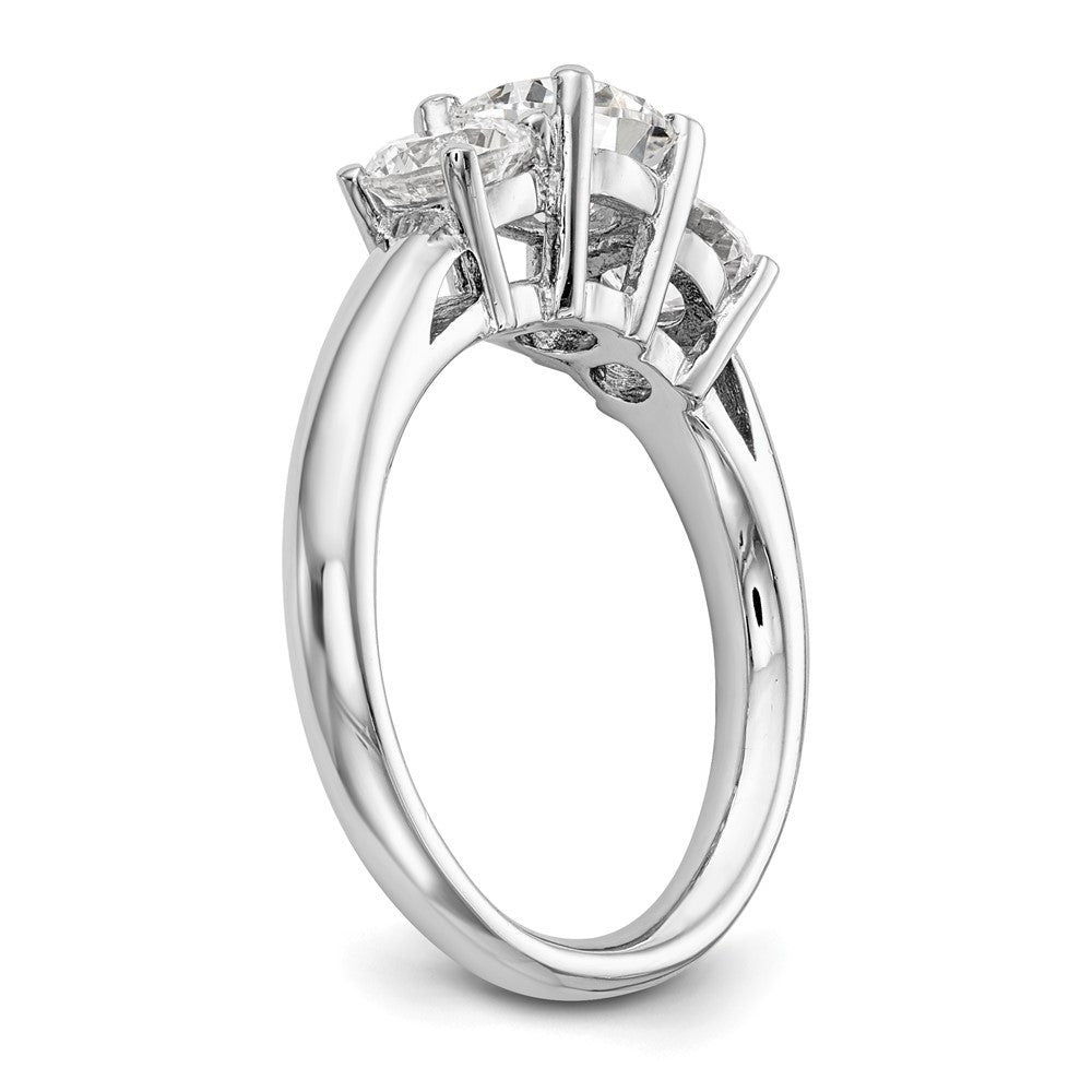 Buy Stylish 14K White Gold 3-Stone Engagement Ring Setting for 1 Carat