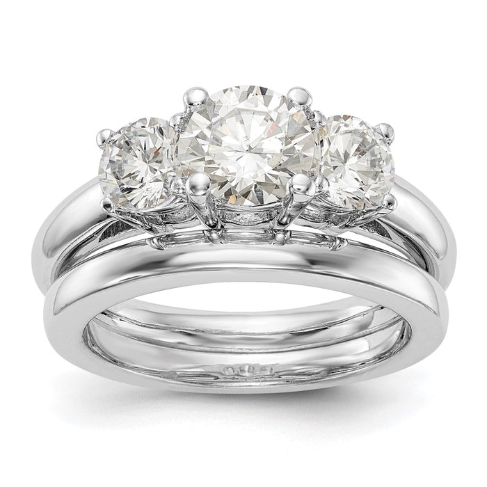 Buy Stylish 14K White Gold 3-Stone Engagement Ring Setting for 1 Carat-7
