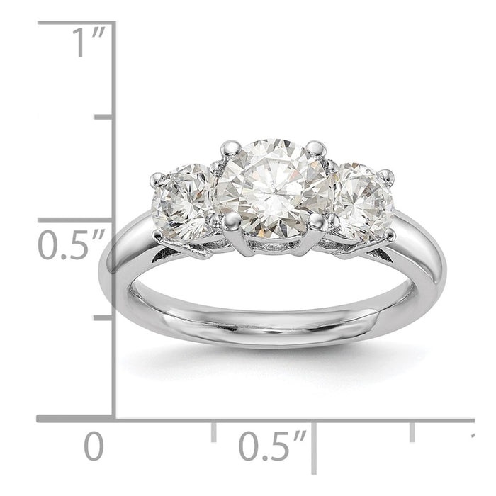 Buy Stylish 14K White Gold 3-Stone Engagement Ring Setting for 1 Carat-8