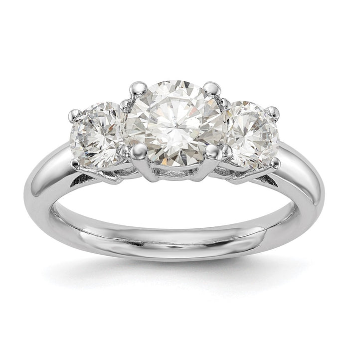 Buy Stylish 14K White Gold 3-Stone Engagement Ring Setting for 1 Carat-1