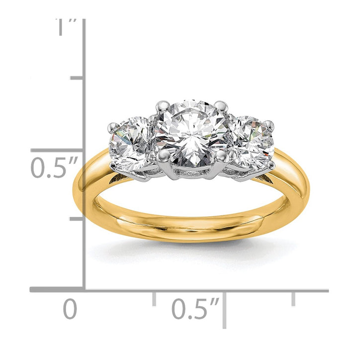 Exclusive 14K Two-Tone 3-Stone Engagement Ring Setting for 1 Carat-3