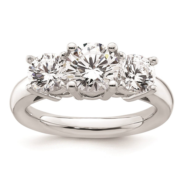 14K White Gold Engagement Ring Setting for 1.25 Carat Center