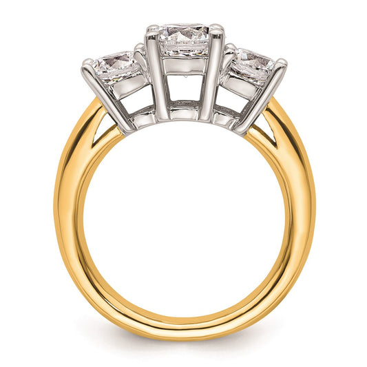 High-Quality 14K Two-Tone Engagement Ring Setting for 1.25 Carat Value