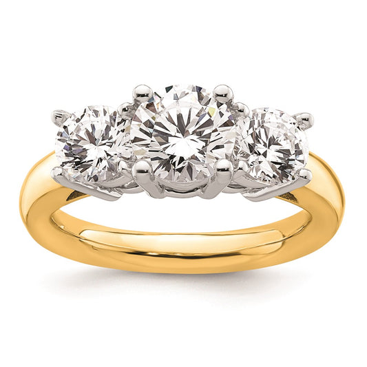 High-Quality 14K Two-Tone Engagement Ring Setting for 1.25 Carat Value