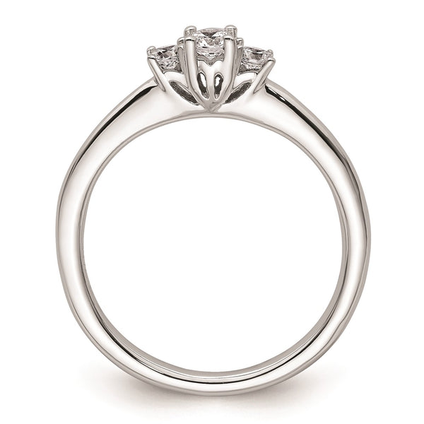 14K White Gold 3-Stone Engagement Ring Setting - Style GR1-1022975