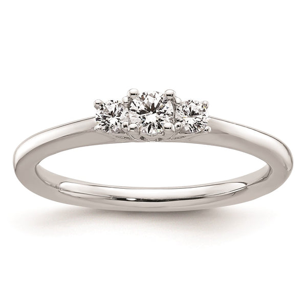 14K White Gold 3-Stone Engagement Ring Setting - Style GR1-1022975