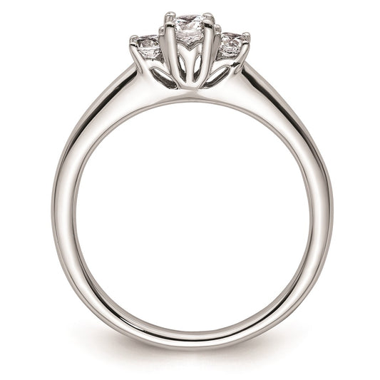 High-Quality 14K White Gold 3-Stone Engagement Ring Setting, Stylish Design