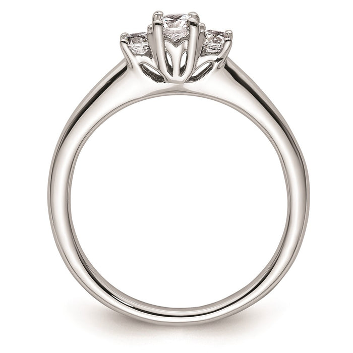 High-Quality 14K White Gold 3-Stone Engagement Ring Setting, Stylish Design-2