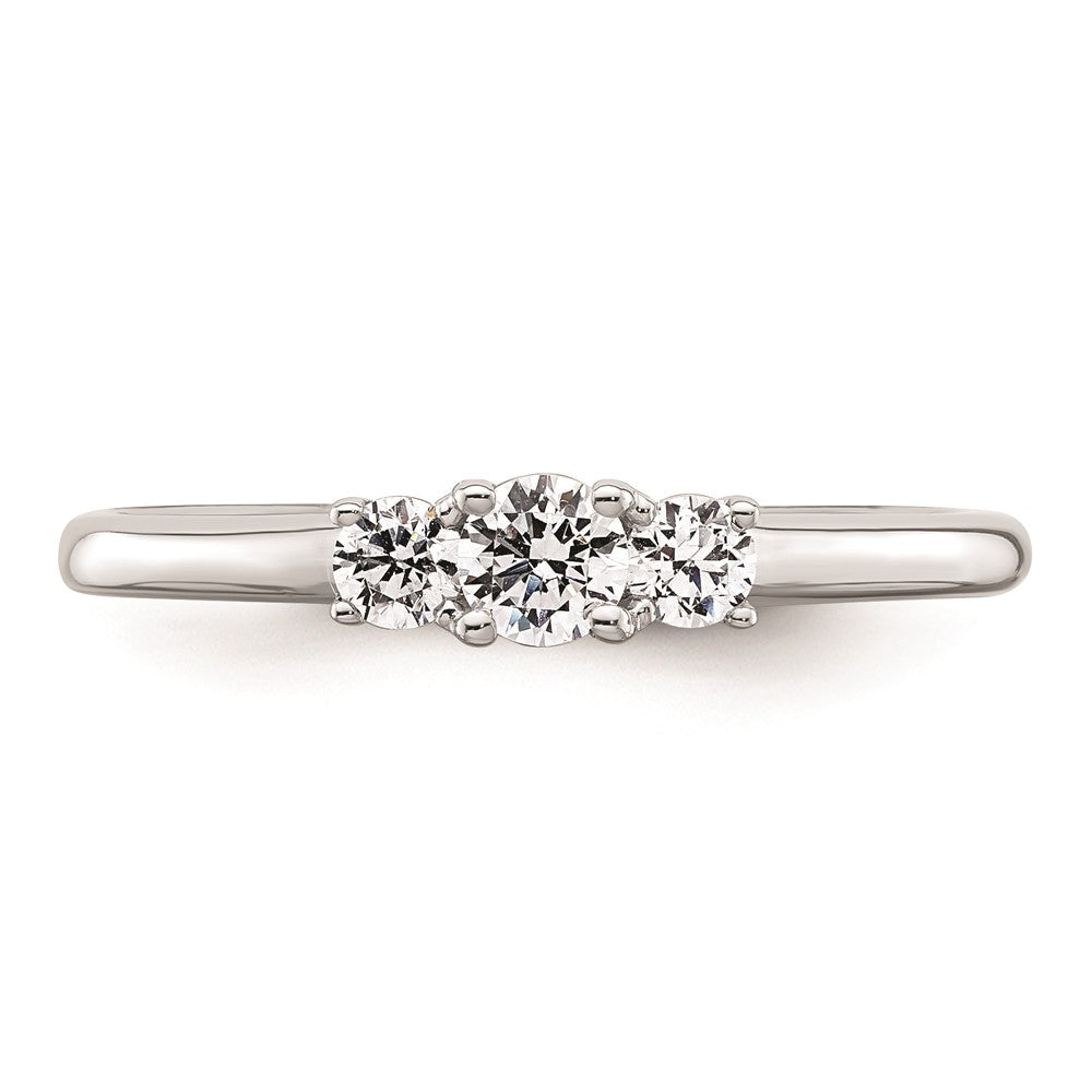High-Quality 14K White Gold 3-Stone Engagement Ring Setting, Stylish Design