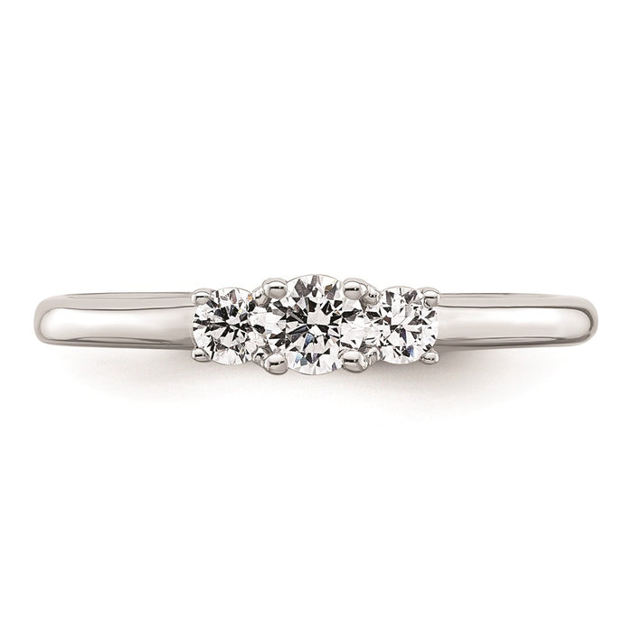 High-Quality 14K White Gold 3-Stone Engagement Ring Setting, Stylish Design-4