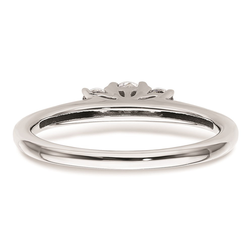 High-Quality 14K White Gold 3-Stone Engagement Ring Setting, Stylish Design
