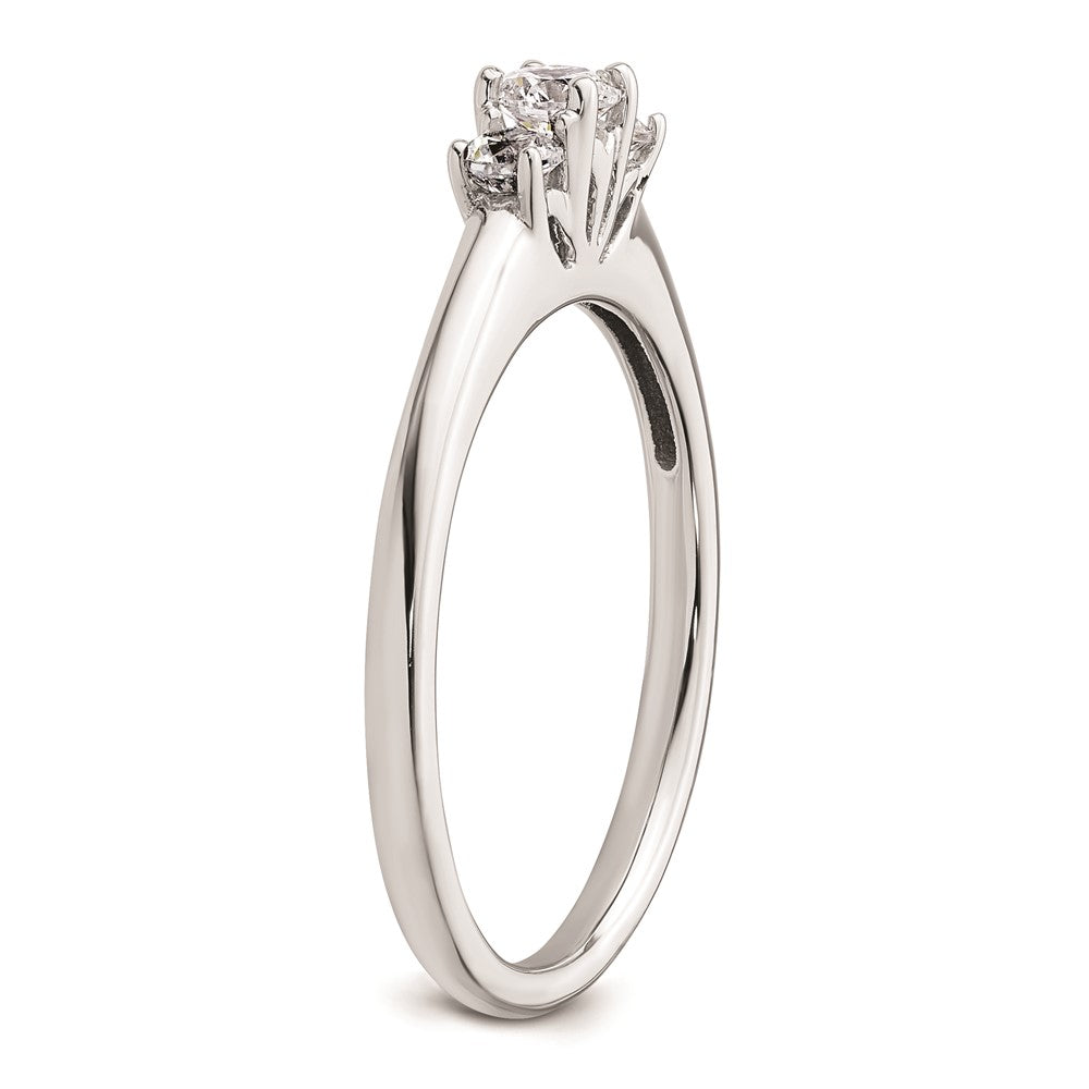 High-Quality 14K White Gold 3-Stone Engagement Ring Setting, Stylish Design