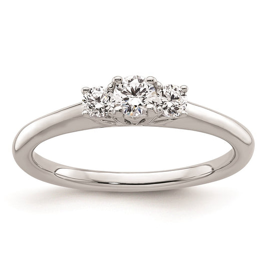 High-Quality 14K White Gold 3-Stone Engagement Ring Setting, Stylish Design