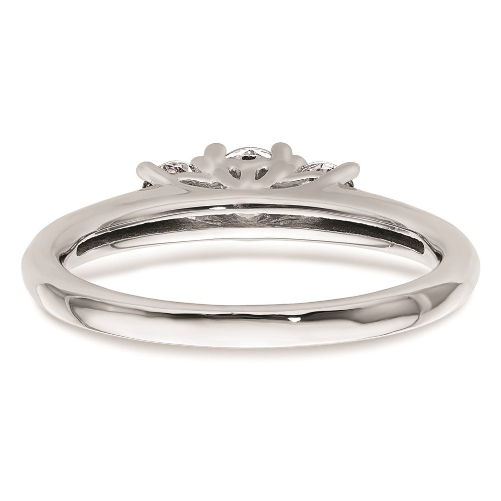 Buy Stylish 14K White Gold 3-Stone Engagement Ring Setting for 1/4 Carat