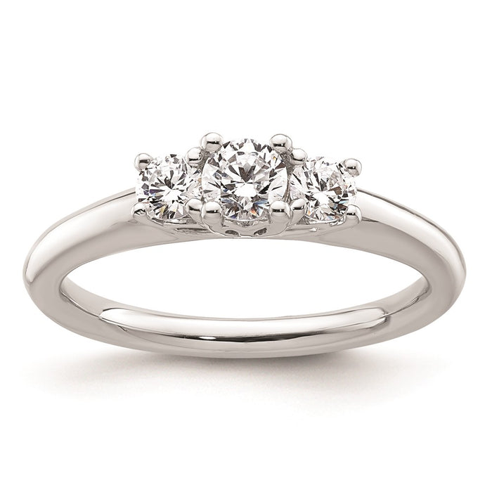Buy Stylish 14K White Gold 3-Stone Engagement Ring Setting for 1/4 Carat-1