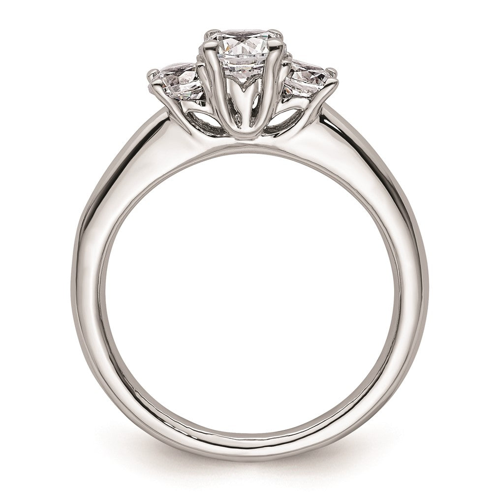 Exclusive 14K White Gold 3-Stone Engagement Ring Setting | Affordable Luxury
