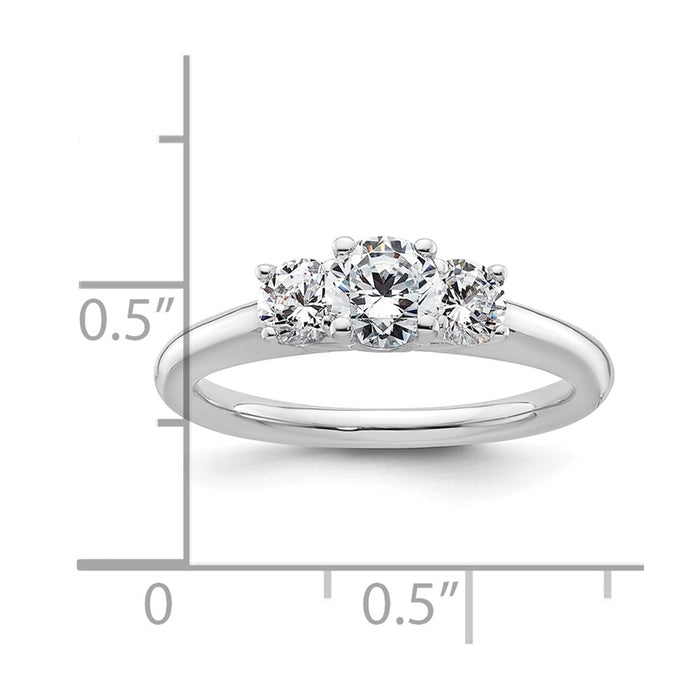 Exclusive 14K White Gold 3-Stone Engagement Ring Setting | Affordable Luxury-7