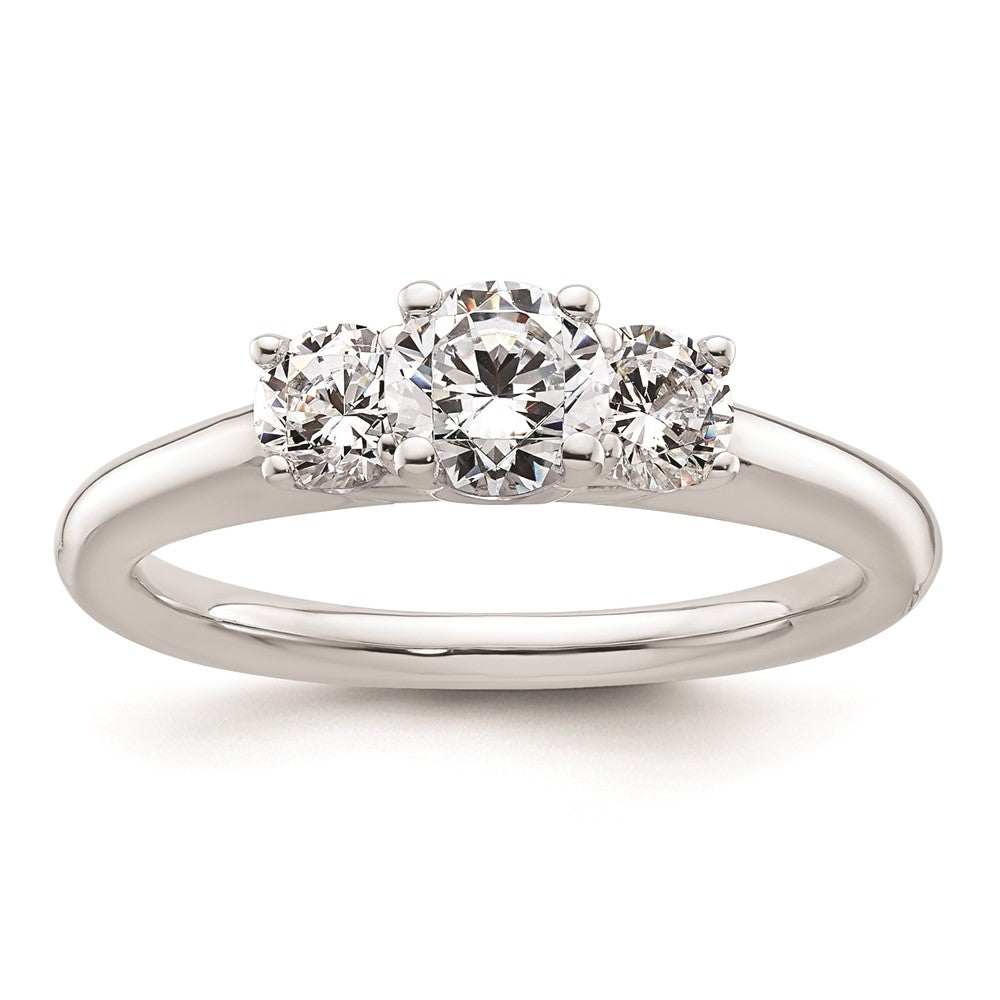 Exclusive 14K White Gold 3-Stone Engagement Ring Setting | Affordable Luxury