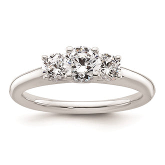 Exclusive 14K White Gold 3-Stone Engagement Ring Setting | Affordable Luxury