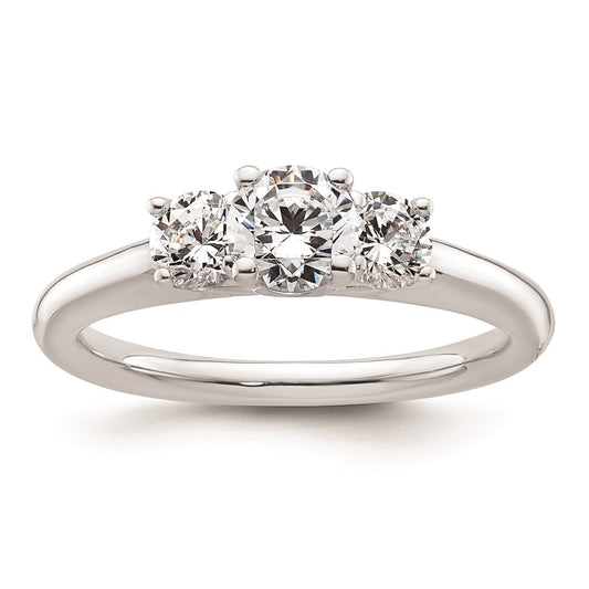 Exclusive 14K White Gold 3-Stone Engagement Ring Setting | Affordable Luxury