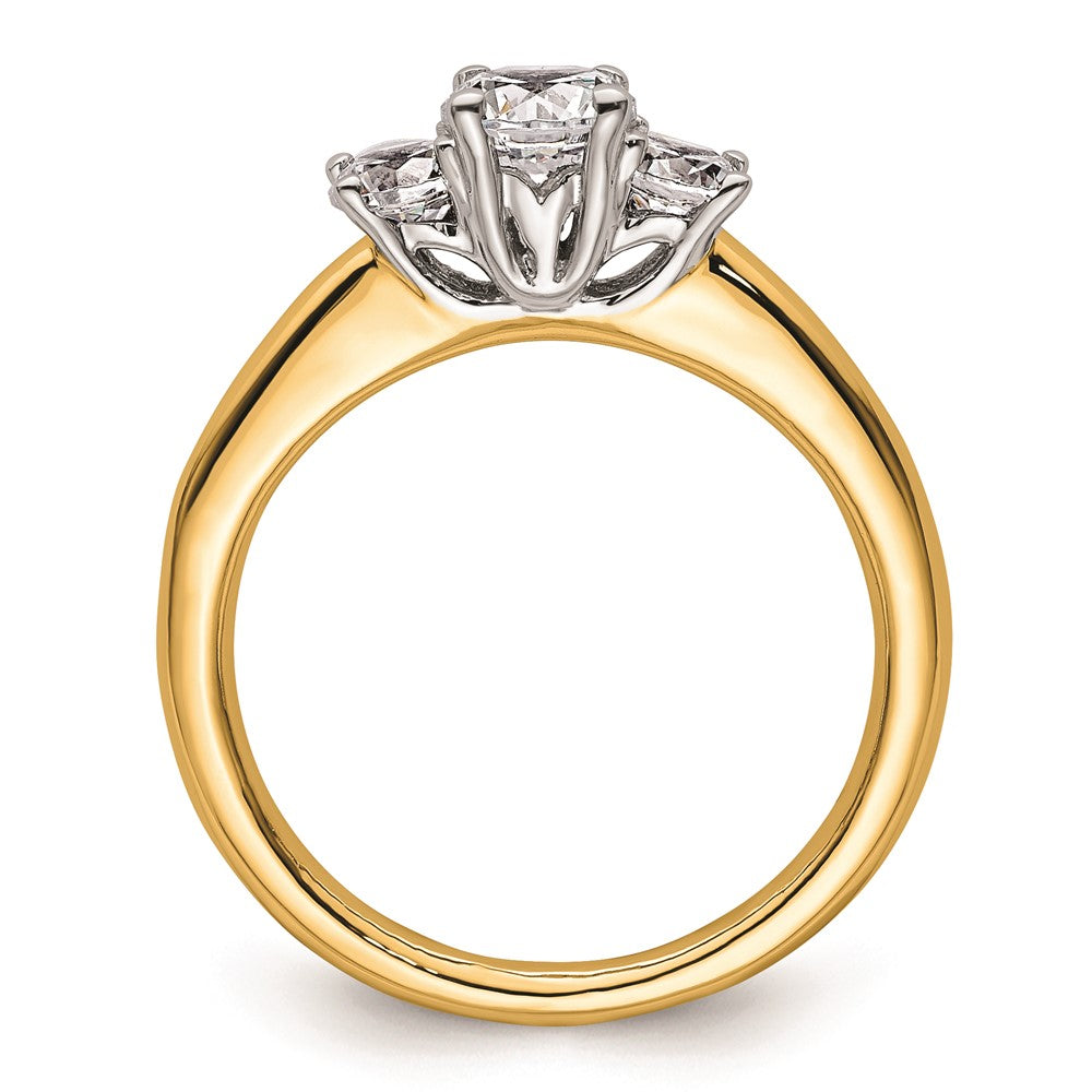 Buy Exclusive 14K Two-Tone 3-Stone Engagement Ring Setting - Stylish 1/2 Carat