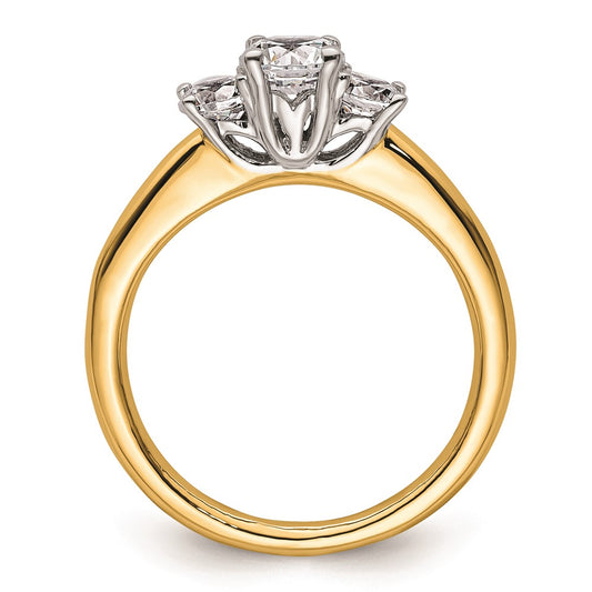 Buy Exclusive 14K Two-Tone 3-Stone Engagement Ring Setting - Stylish 1/2 Carat