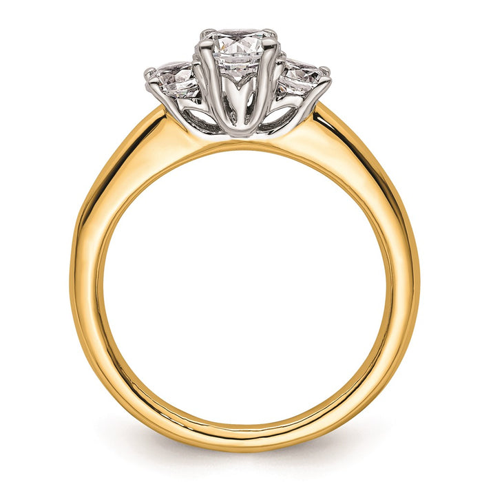 Buy Exclusive 14K Two-Tone 3-Stone Engagement Ring Setting - Stylish 1/2 Carat-2
