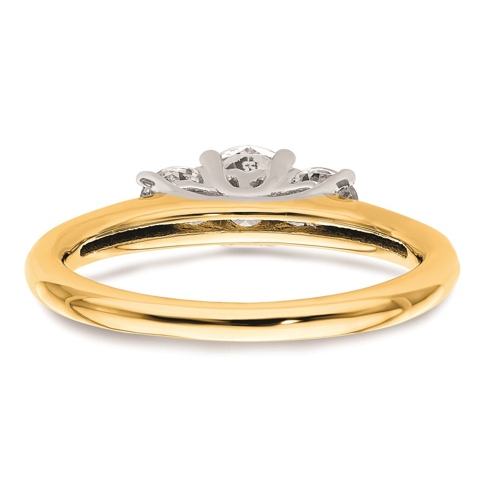 Buy Exclusive 14K Two-Tone 3-Stone Engagement Ring Setting - Stylish 1/2 Carat