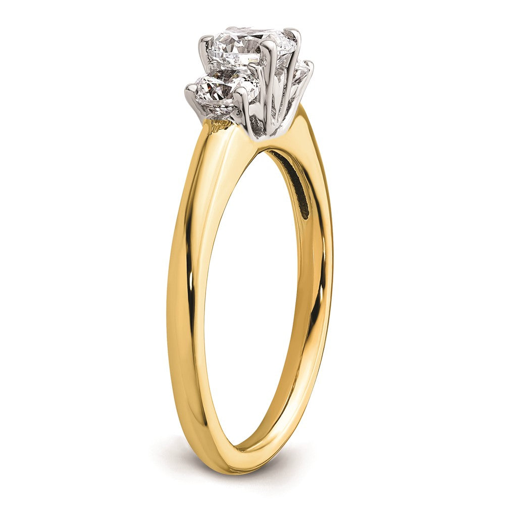Buy Exclusive 14K Two-Tone 3-Stone Engagement Ring Setting - Stylish 1/2 Carat