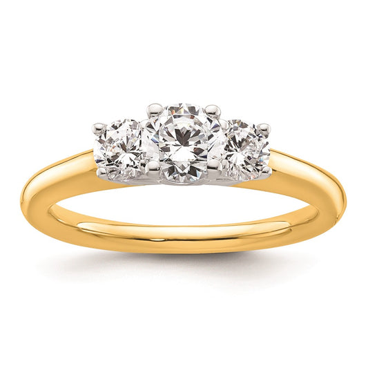 Buy Exclusive 14K Two-Tone 3-Stone Engagement Ring Setting - Stylish 1/2 Carat