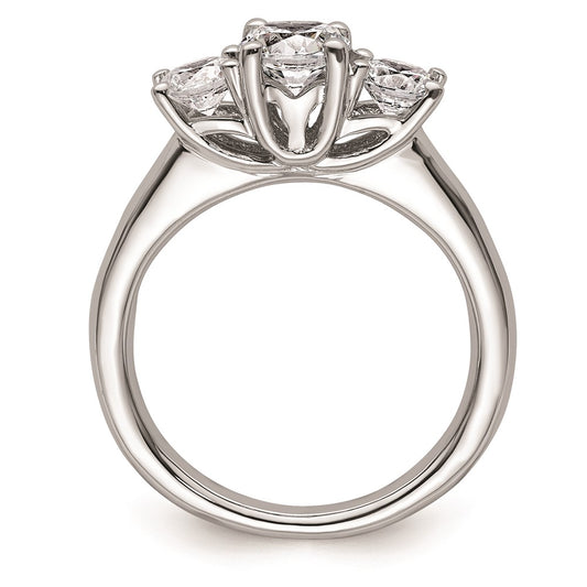 Buy Luxury 14K White Gold 3-Stone Engagement Ring Setting for 3/4 Carat