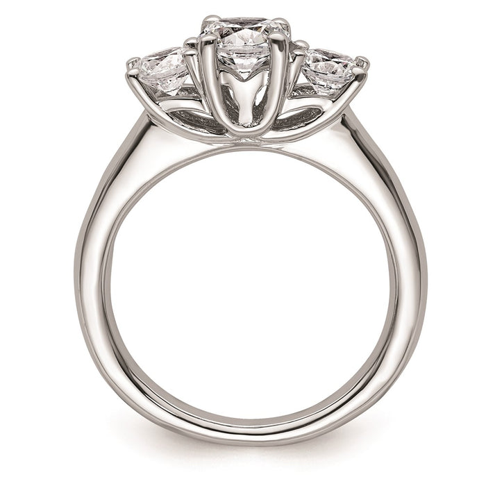 Buy Luxury 14K White Gold 3-Stone Engagement Ring Setting for 3/4 Carat-2
