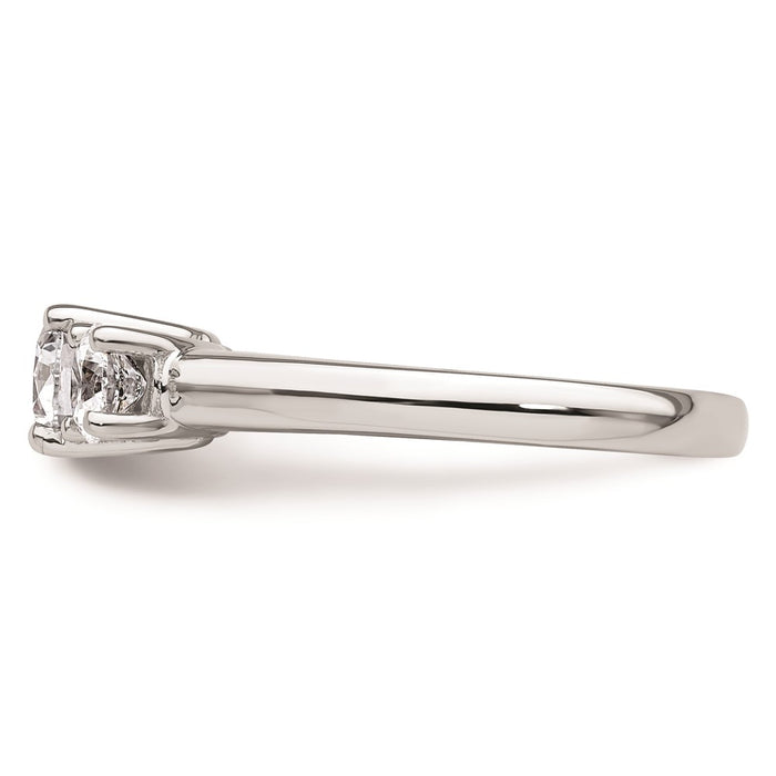 Buy Luxury 14K White Gold 3-Stone Engagement Ring Setting for 3/4 Carat-3