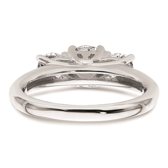 Buy Luxury 14K White Gold 3-Stone Engagement Ring Setting for 3/4 Carat-5