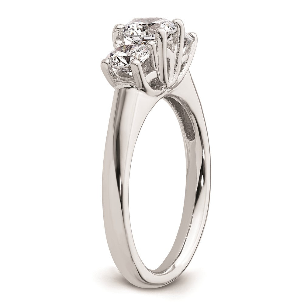 Buy Luxury 14K White Gold 3-Stone Engagement Ring Setting for 3/4 Carat